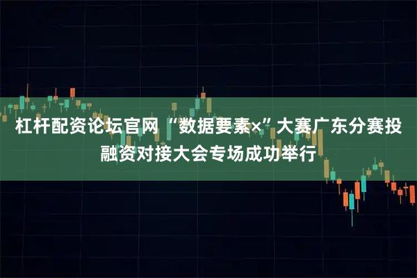 杠杆配资论坛官网 “数据要素×”大赛广东分赛投融资对接大会专场成功举行